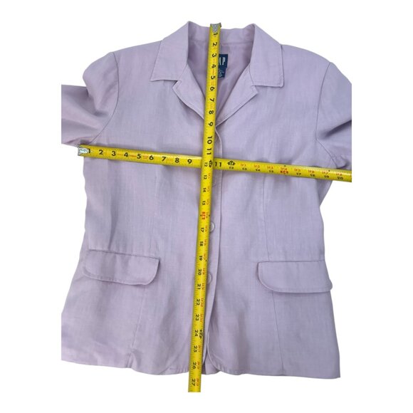 GAP Linen Lavender Purple Blazer Size 12 Preppy Business Pastel Summer Church - Picture 6 of 6